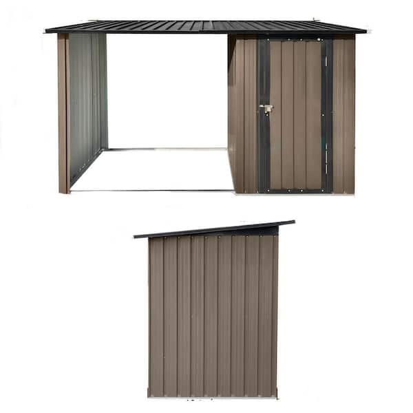 9 ft. W x 4 ft. D Metal Outdoor Firewood Rack and Storage Shed, Two-in-one function(36 sq. ft. )