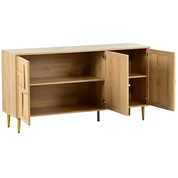 Unbranded 57 in. W x 15.7 in. D x 30.5 in. H Bathroom Brown Linen Cabinet