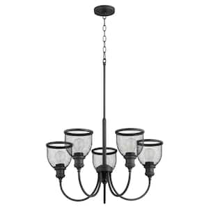 Omni 5-Light Black Convertible Chandelier with Mesh Shades