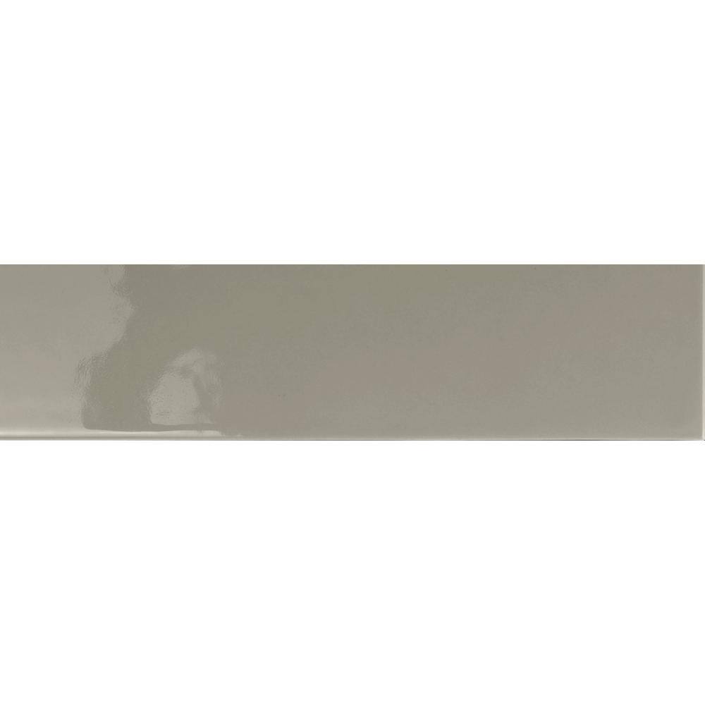 Taupe 4" x 16" Glossy Ceramic Subway Wall Tile