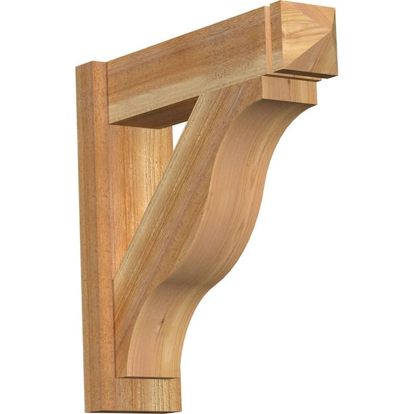 Ekena Millwork 6 in. x 22 in. x 22 in. Western Red Cedar Fuston Arts and Crafts Rough Sawn Outlooker