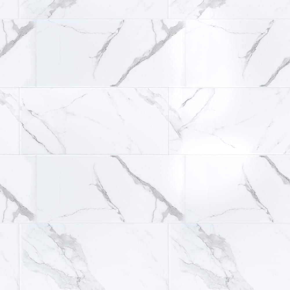 st tail  ナイデッカー CASCADE W WHITE 23 24×24 Snow White Marble Polished Tile ® - Keystone Tile