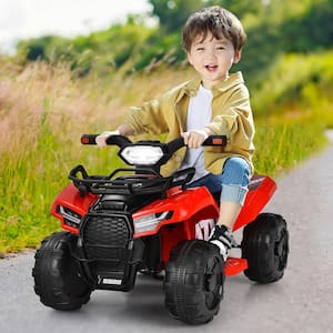 7.3 in. 12-Volt Kids ATV Quad Electric Ride On Car Toy Toddler with LED Light and MP3 Red