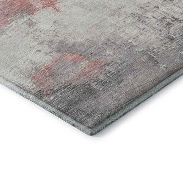 Mayfield Premium Machine Washable Abstract AMF1685 Coral 8 ft. x 10 ft. Area Rug