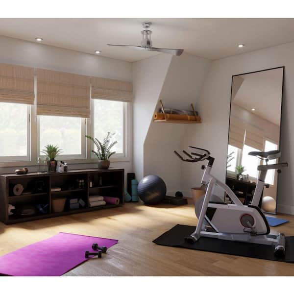 Spades 56 in. Indoor Brushed Nickel Modern Ceiling Fan with Remote Included for Great Room and Living Room