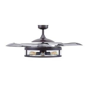 Classic Antique Black and Smoke Retractable 4-Blade 48 in. 3-Light AC Ceiling Fan