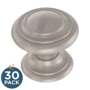 Simple Double Ring 1-1/8 in. (29 mm) Classic Nickel Round Cabinet Knobs (30-Pack)