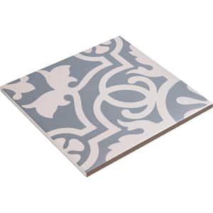 Bliss Beaux Blue/White 8 in. x 8 in. Porcelain Matte European Floor and Wall Tile (10.76 sq. ft./Case)