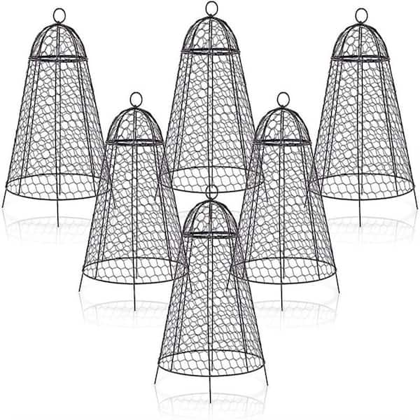 Wellco 12.2 in. x 12.2 in. x 18.1 in. Garden Cloches for Plants Chicken Wire Cloche Plant Covers with Removable Top, (6-Packs)