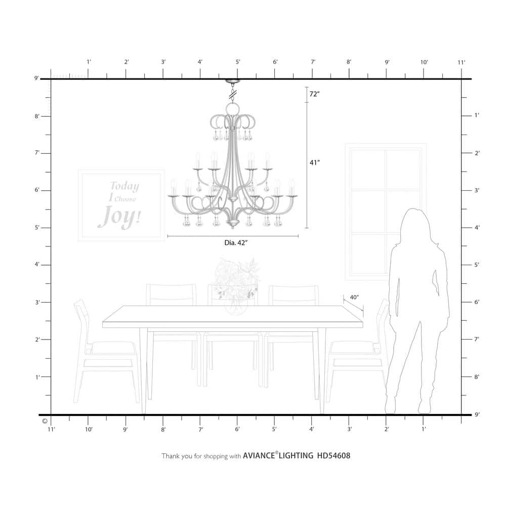 Daphne English Bronze 18-Light Chandelier with Teardrop Crystals