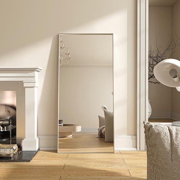 ORGANNICE 28 in. W x 60 in. H Rectangle Framed Silver Tempered Glass Wall-mounted Full-Length Mirror