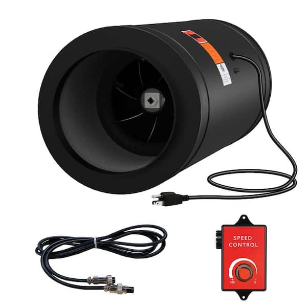 6 in. Iron Duct Fan Built with Silencer, EC Motor Ventilation Exhaust Fan for Heating Cooling Booster, Grow Tents