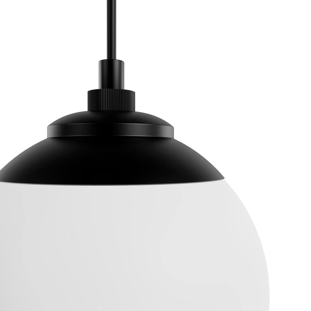 Matte Black 31.25" Glass Linear Pendant Light