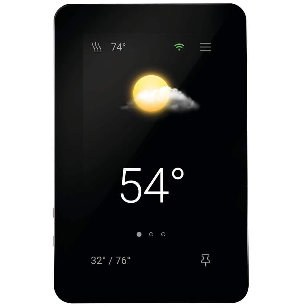 SunTouch Black Programmable Touchscreen Wi-Fi Thermostat with Voice Control