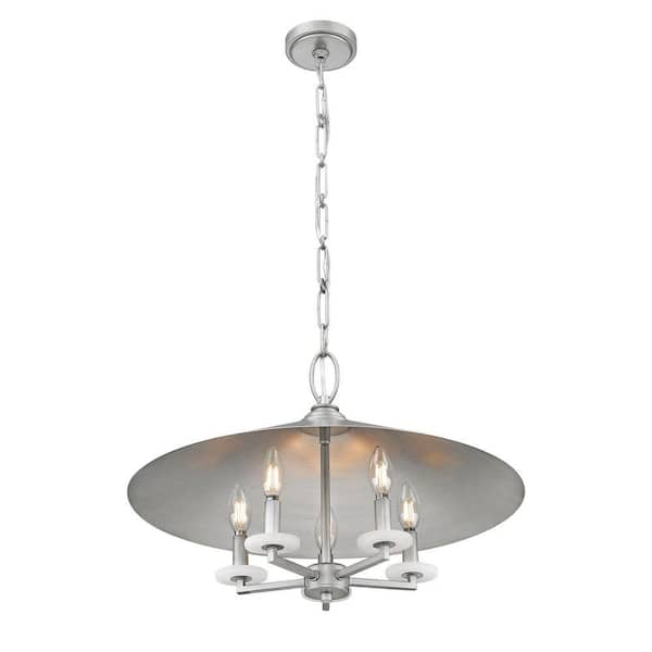 Unbranded - Rialto 22 in. Signature Pewter 5 Light Pendant with Signature Pewter Steel Shade
