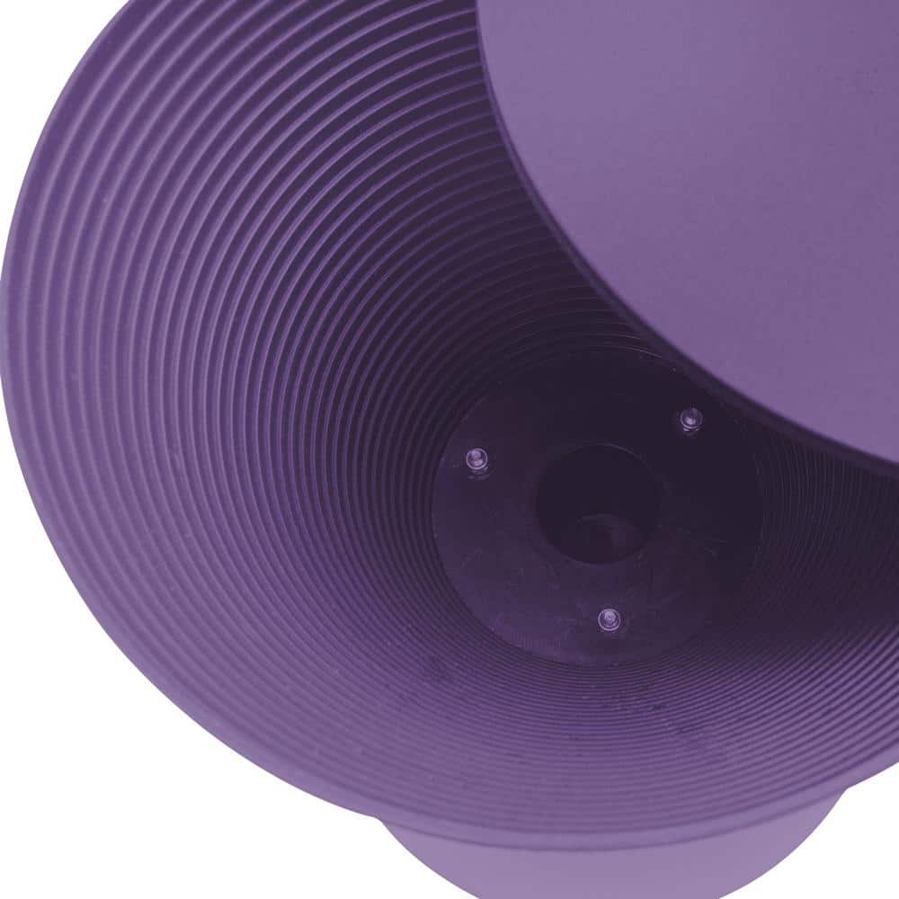 Purple Ribbed Round Plastic End Table