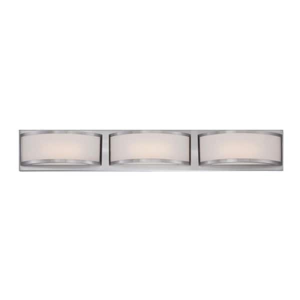SATCO Nuvo 3-Light Brushed Nickel LED Wall Sconce
