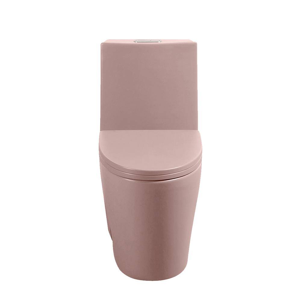 Matte Pink Elongated Dual Flush One-Piece Toilet