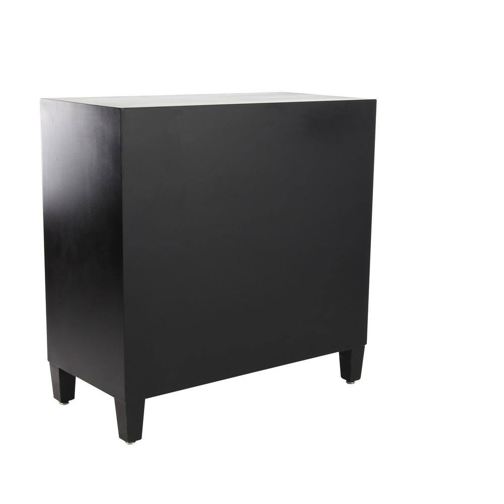 Black and Silver Crescent Moon Relief 2-Door Office Cabinet