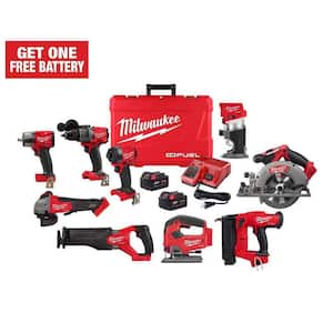 M18 FUEL 18-Volt Lithium Ion Brushless Cordless Combo Kit 6-Tool with Compact Router, Jig Saw and 18 Gauge Brad Nailer