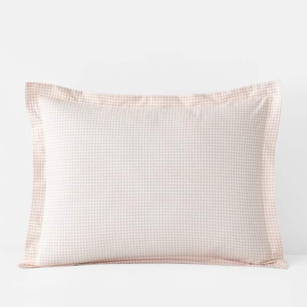 Company Kids by The Company Store Company Kids Ditsy Gingham Organic Cotton Percale Pink Standard Sham