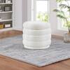 OSP Home Furnishings Cecil Polyester Storage Ottoman Ivory Sherpa Fabric CCL-S111