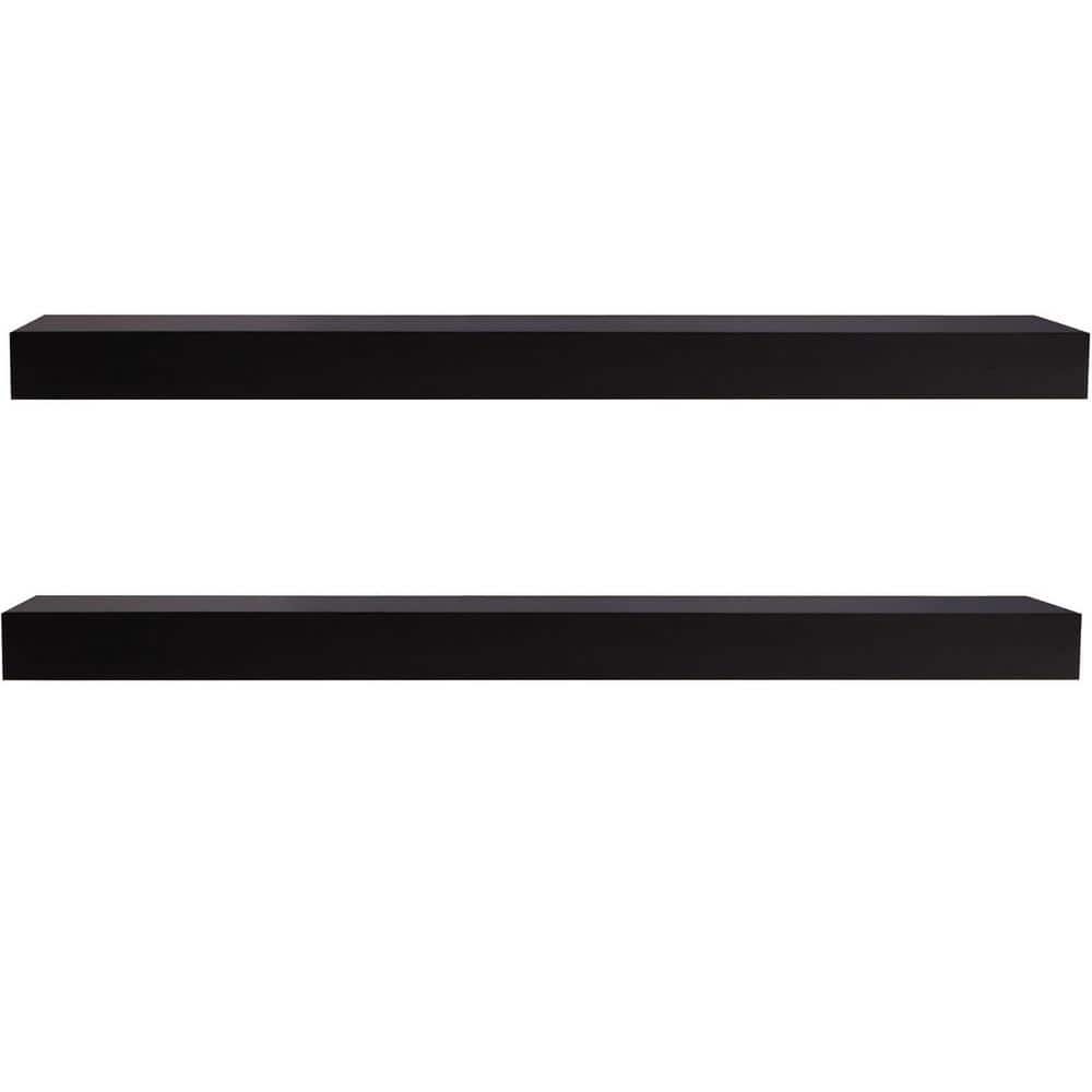 23.6 in. W x 5.7 in. D Black Wood Floating Shelves for wall Decor 2 Decorat
