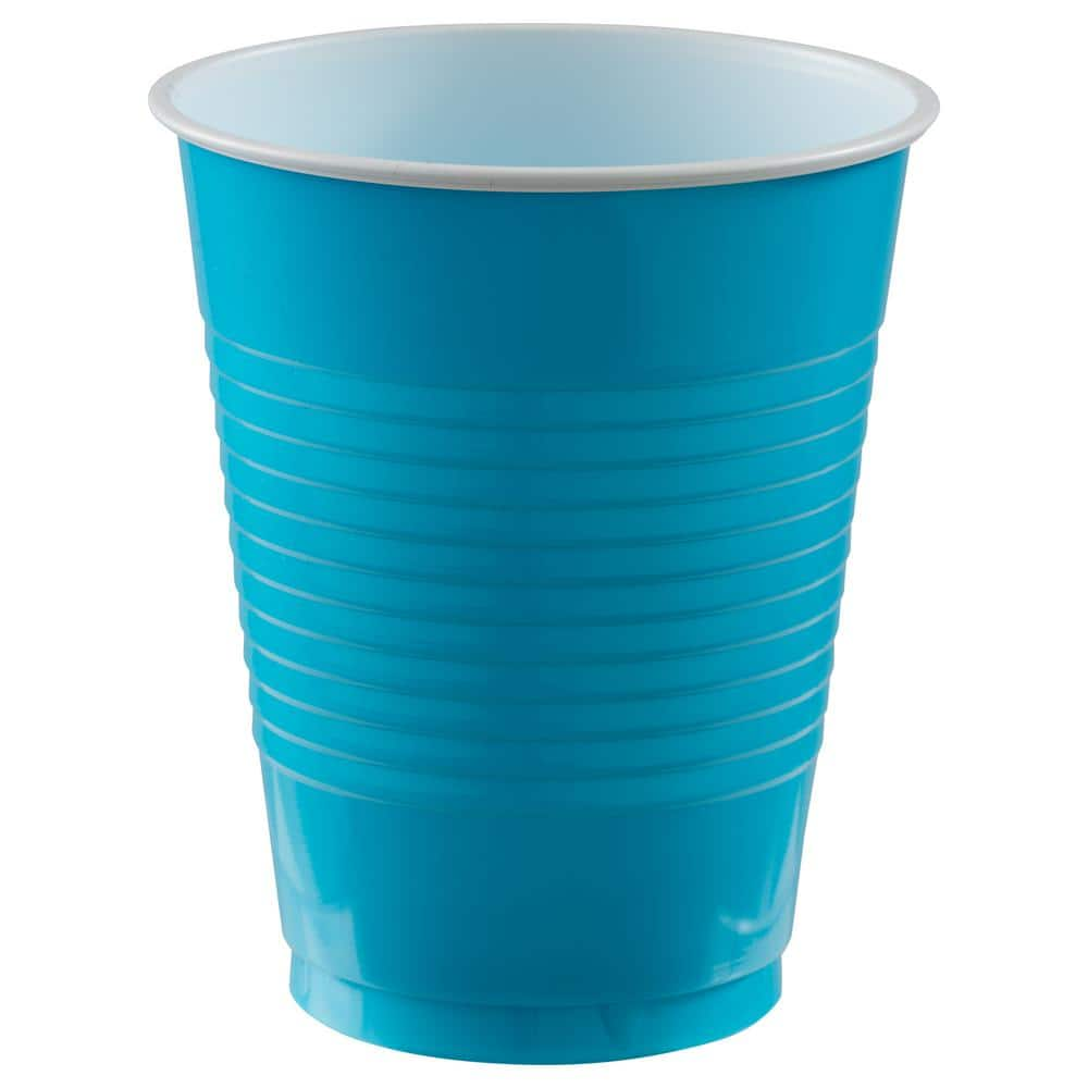 UPC 192937246764 product image for Amscan 18 oz. Caribbean Blue Plastic Cups (150-Piece), Caribbbean Blue | upcitemdb.com