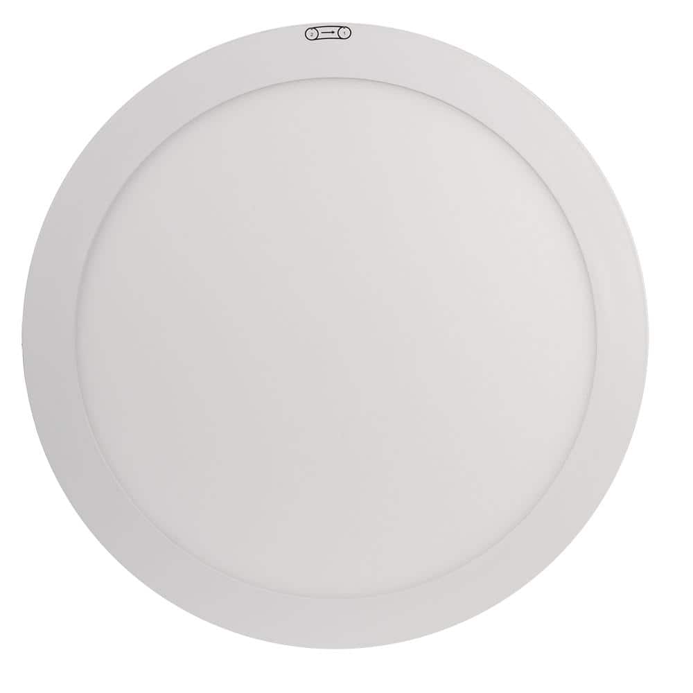 Commercial Electric 15 in. 22.5-Watt White Integrated LED 1650 Lumens Edge-Lit  Round Flat Panel Flush Mount Ceiling Light w/Color Changing 74212/HD The  Home Depot