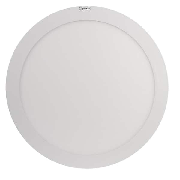 Commercial Electric 15 in. 22.5-Watt White Integrated LED 1650 Lumens Edge-Lit Round Flat Panel Flush Mount Ceiling Light w/Color Changing