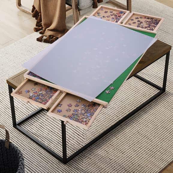 VEVOR 1500 Piece Puzzle Table with Folding Legs, 4 Drawers and