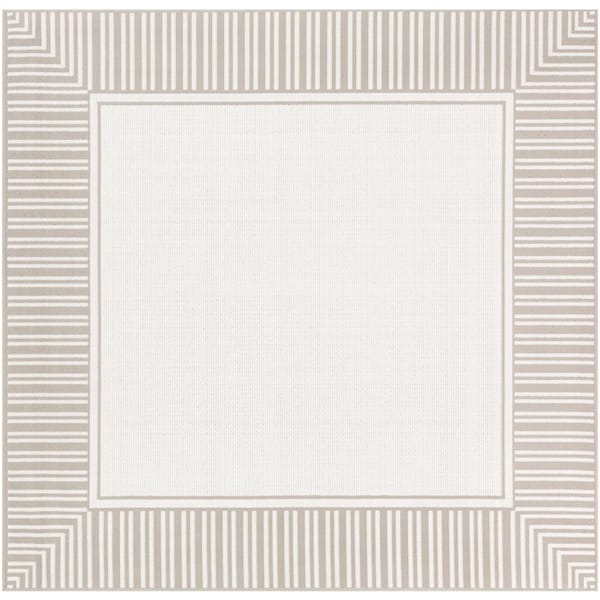 Artistic Weavers Felix Taupe 8 ft. 10 in. x 8 ft. 10 in. Square Border Indoor/Outdoor Patio Area Rug