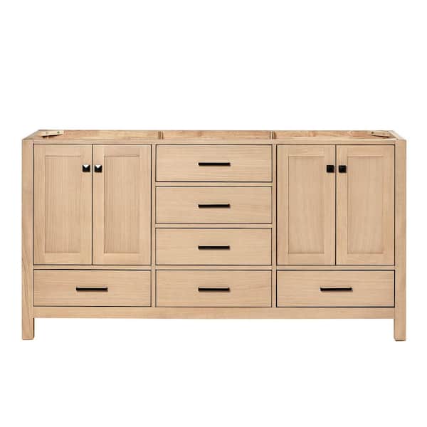 ARIEL 66 in. W Bath Vanity Cabinet Without Top in Oak Cambridge 21.5 in. D x 34.5 in. H Double Freestanding