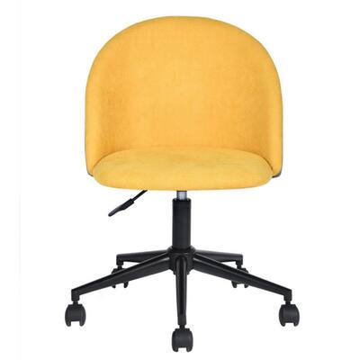 Yellow and Gray Fabric Upholstered Office Task Chair without Arms