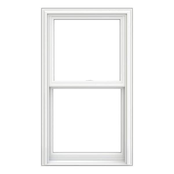 V-2500 Series 23.75 in. x 53.5 in. Double Pane Double Hung Vinyl Low-E White Pocket Frame Replacement Window