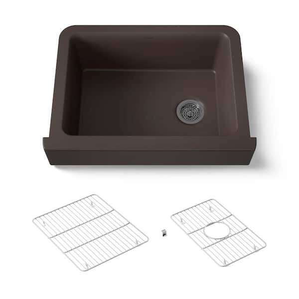 Cairn Matte Brown Granite Composite 29.75 in. Single Bowl Undermount Kitchen Sink