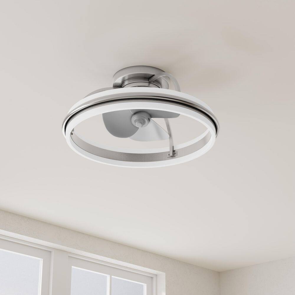 Brushed Nickel 21" LED Ceiling Fan with Remote and Lighting