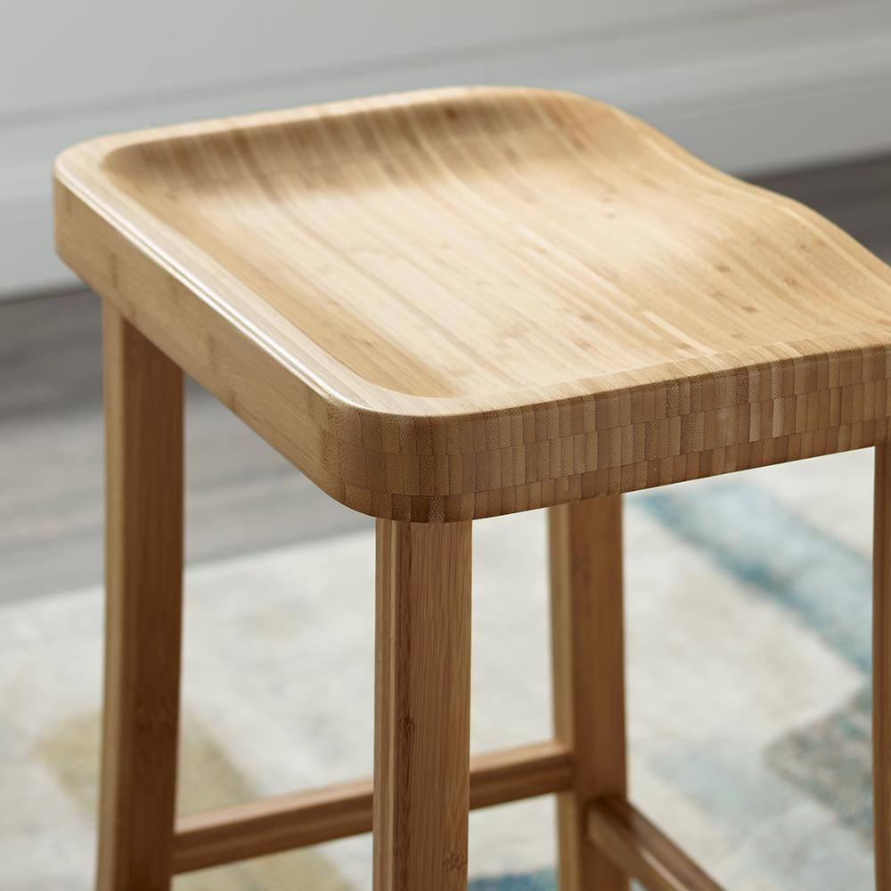 Caramelized Bamboo Saddle Style Counter Stool