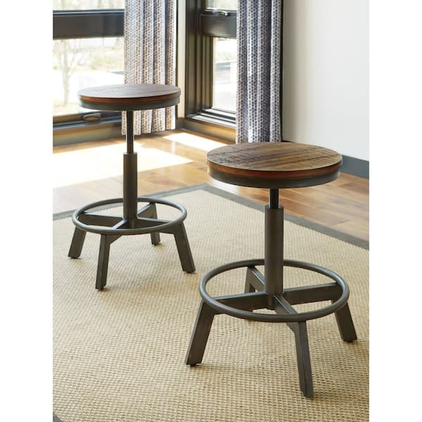 Torjin Brown/Gray MDF Counter Height Bar Stool