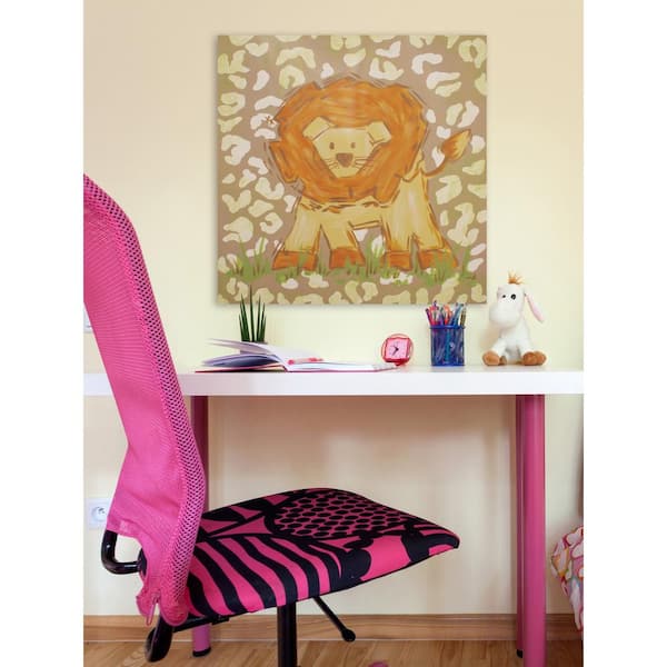 Unbranded 32 in. H x 32 in. W "Tan Lion" by Reesa Qualia Printed Canvas Wall Art