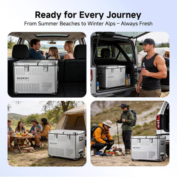 BODEGA 1.8 cu. ft. 53 qt. Dual Zone Car Refrigerator with App