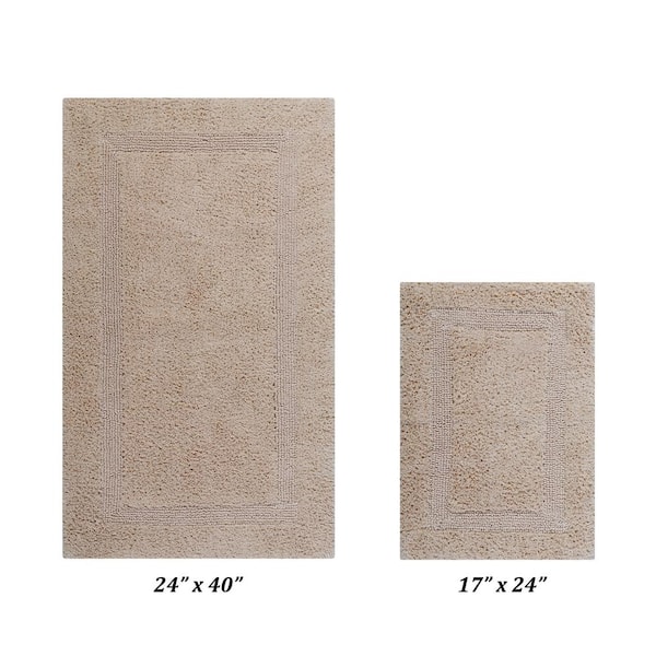 Better Trends Lux Collection 2-Piece Sand 100% Cotton Bath Rug Set - (17 in. x 24 in. : 24 in. x 40 in.)