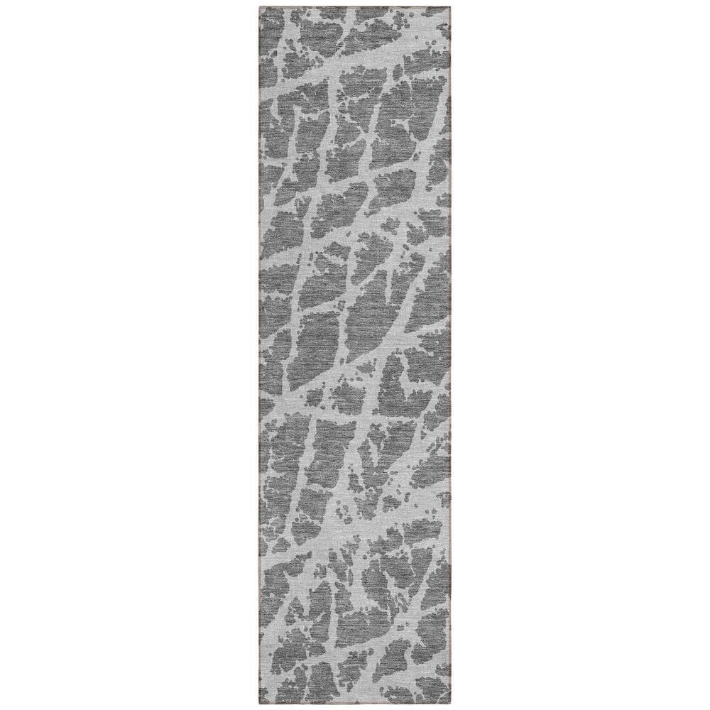 Charcoal 2 ft. x 7 ft. Abstract Indoor / Outdoor Area Rug price history on PriceWatchPro