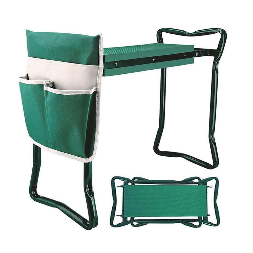 Garden Stool and Kneeler, Bench with Tool Pouch, Detachable Belt, Garden Gl