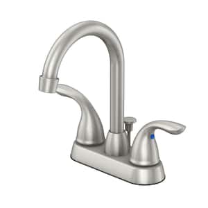 Alima 4 in. Centerset 2-Handle High-Arc Bathroom Faucet in Brushed Nickel