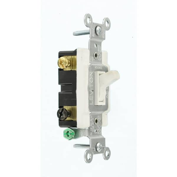 20 Amp Commercial Grade Double-Pole Toggle Switch, White 54522-2W