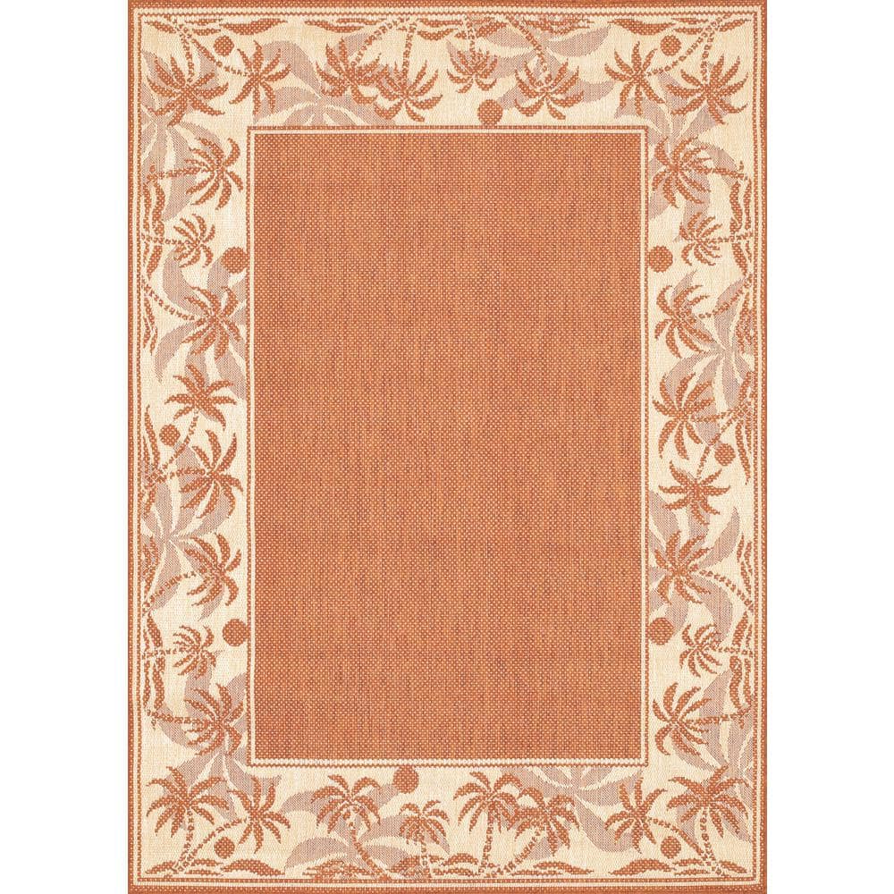 Recife Island Retreat Terracotta-Natural 4 ft. x 5 ft. Indoor/Outdoor Area 
