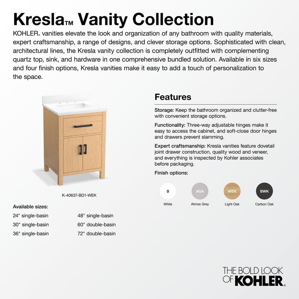 Kresla 36" Atmos Grey Freestanding Bathroom Vanity with Quartz Top