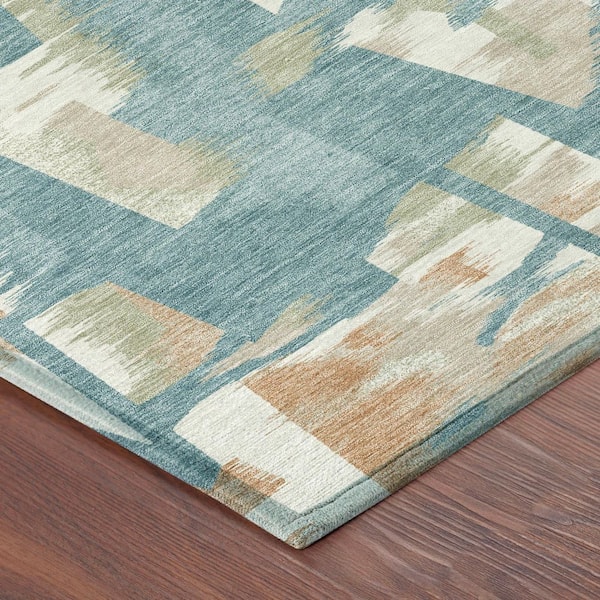 Chantille Machine Washable Indoor/Outdoor Abstract ACN2837 Teal 2 ft. x 3 ft. Accent Rug