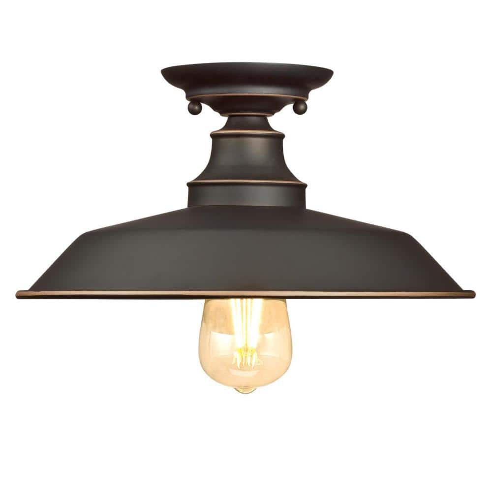 Bronze Reflections 12" Multicolor Semi-Flush Ceiling Light